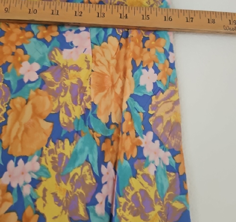 Billabong Summer Floral Viscose Midi Skirt in Blue and Mustard - Picture 6 of 13
